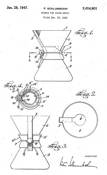 patent na překapávač Chemex