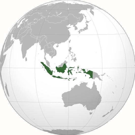 Indonésie na mapě světa