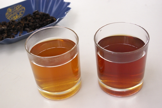 Čaj z Cascary - barva nápoje se liší podle zvolené odrůdy
